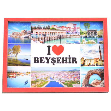 Toptan Beyşehir Temalı C Serisi Resimli Ahşap Magnet 90x120 mm - 3