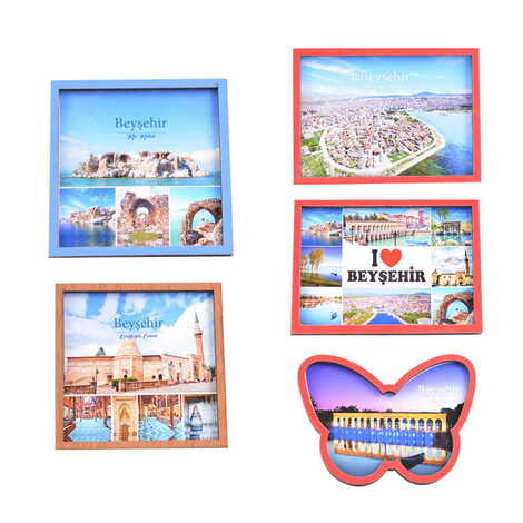 Beysehir Themed Wooden Cute Animals Souvenşr Fridge Magnet Serie C 90x120 mm - 2