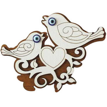 Bird Themed Wooden Engraved Souvenir Fridge Magnet - 4