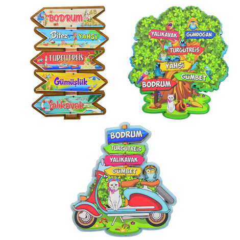 Bodrum Region Themed Wooden Customised 2D Souvenir Fridge Magnet - 2