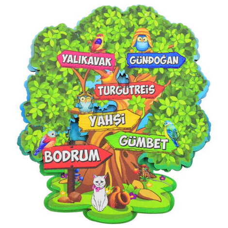 Bodrum Region Themed Wooden Customised 2D Souvenir Fridge Magnet - 4