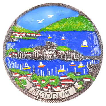 Toptan Bodrum Temalı Alçı Yöresel Tabak 15 cm - 4