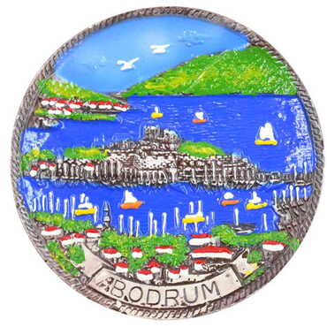 Toptan Bodrum Temalı Alçı Yöresel Tabak 20 cm - 4