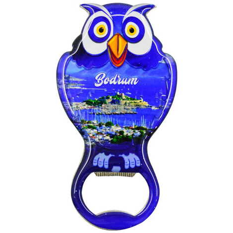 Toptan Bodrum Temalı Myros Metal Baykuş Açacak Magnet 88x47 mm - 6