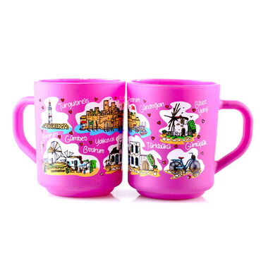 Bodrum Themed Colored Glass Mug - 5