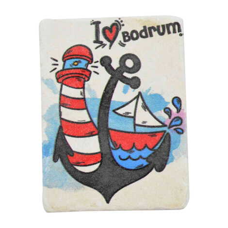 Bodrum Themed Customised Stone Fridge Magnet 60x45 mm - 5