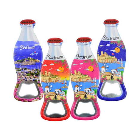 Bodrum Themed Customised Uv Printed Coca Cola Bottle Shape Plastic Base Bottle Opener 42x120 mm - 3