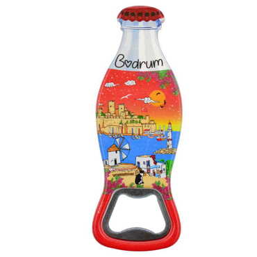 Bodrum Themed Customised Uv Printed Coca Cola Bottle Shape Plastic Base Bottle Opener 42x120 mm - 5