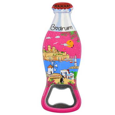 Bodrum Themed Customised Uv Printed Coca Cola Bottle Shape Plastic Base Bottle Opener 42x120 mm - 6