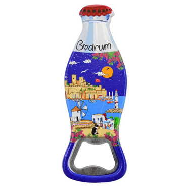 Bodrum Themed Customised Uv Printed Coca Cola Bottle Shape Plastic Base Bottle Opener 42x120 mm - 7