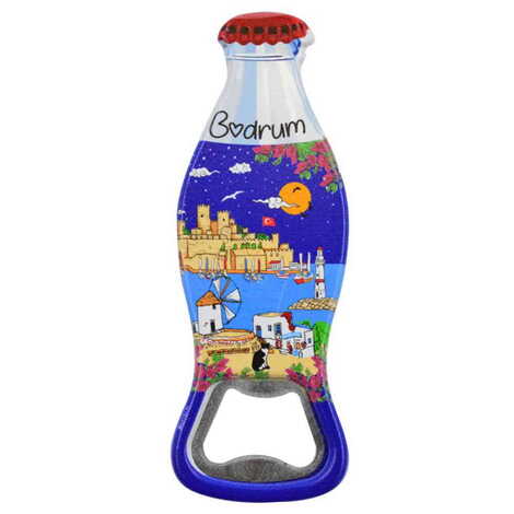 Bodrum Themed Customised Uv Printed Coca Cola Bottle Shape Plastic Base Bottle Opener 42x120 mm - 7