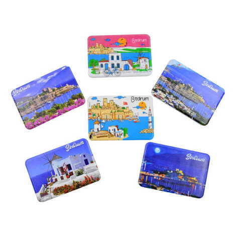 Bodrum Themed Customised UV Printed Plastic Base Rectangle Fridge Magnet 80x50 mm - 4