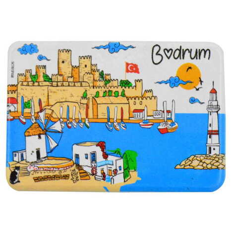 Bodrum Themed Customised UV Printed Plastic Base Rectangle Fridge Magnet 80x50 mm - 7