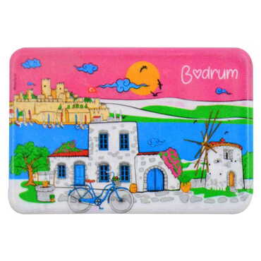 Bodrum Themed Customised UV Printed Plastic Base Rectangle Fridge Magnet 80x50 mm - 10