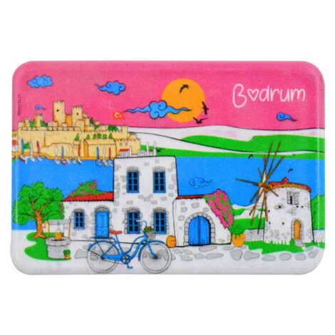 Bodrum Themed Customised UV Printed Plastic Base Rectangle Fridge Magnet 80x50 mm - 10