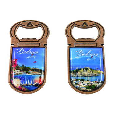 Bodrum Themed Customizable Metal Magnetic Bottle Opener 40x95 mm - 3