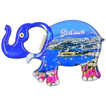 Bodrum Themed Elephant Shaped Metal Magnetic Bottle Opener 98x61 mm - 7