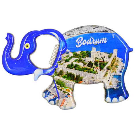 Bodrum Themed Elephant Shaped Metal Magnetic Bottle Opener 98x61 mm - 8