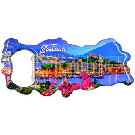 Bodrum Themed Map Shaped Metal Magnetic Bottle Opener 100x45 mm - 4