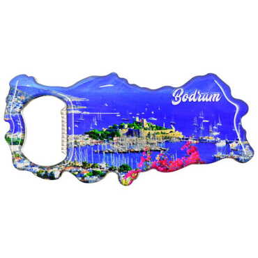 Bodrum Themed Map Shaped Metal Magnetic Bottle Opener 100x45 mm - 5