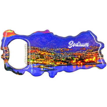 Bodrum Themed Map Shaped Metal Magnetic Bottle Opener 100x45 mm - 7