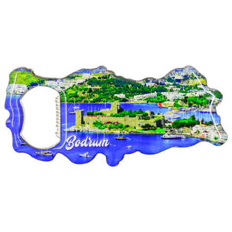 Bodrum Themed Map Shaped Metal Magnetic Bottle Opener 100x45 mm - 8