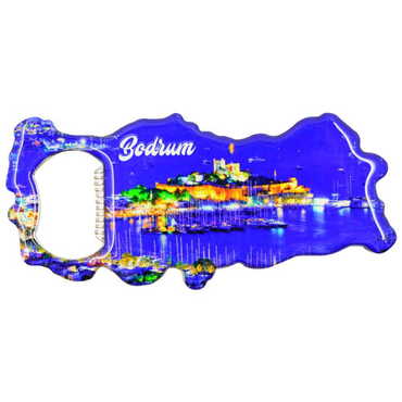 Bodrum Themed Map Shaped Metal Magnetic Bottle Opener 100x45 mm - 9