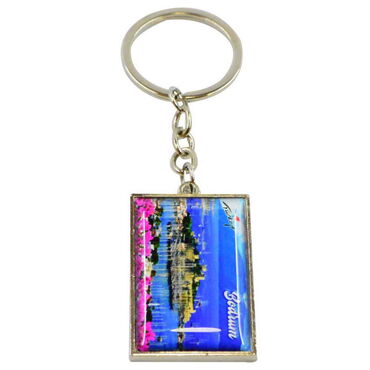 Bodrum Themed Metal Rectangle Keychain 30x100 mm - 4