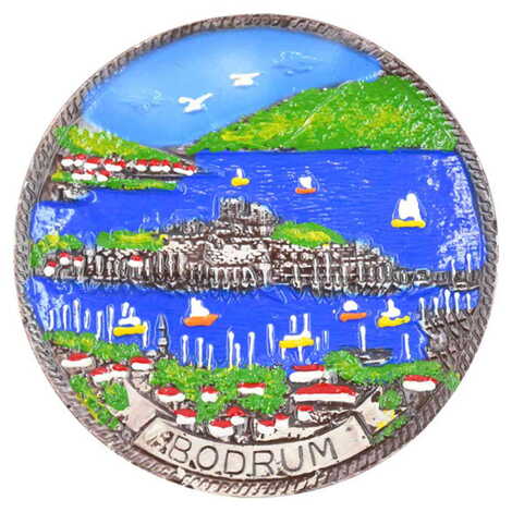 Bodrum Themed Plaster Raised Cottage Wall Plate 15 Cm - 4