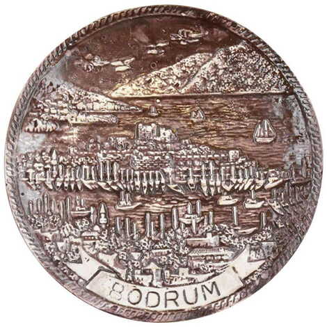 Bodrum Themed Plaster Raised Cottage Wall Plate 15 Cm - 5