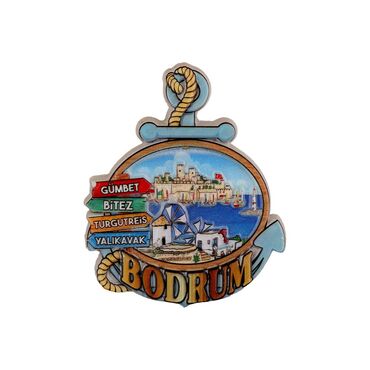 Bodrum Themed Polyester Printed Fridge Magnet - 10