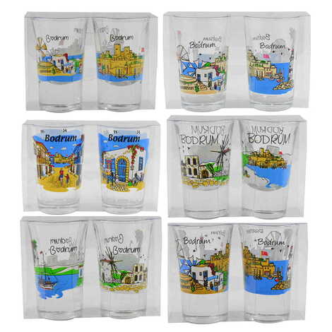 Bodrum Themed Shot Glass Set of 2 Pcs - 3