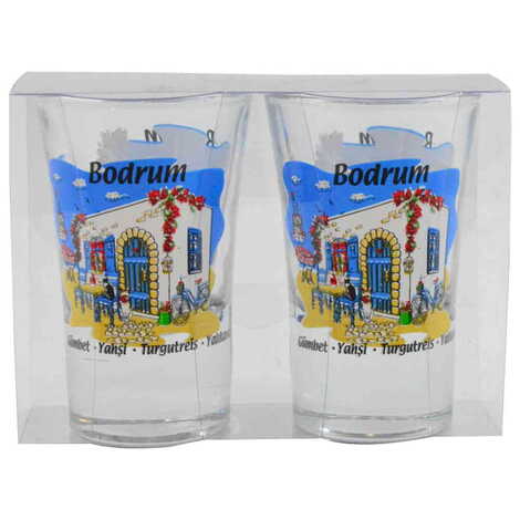 Bodrum Themed Shot Glass Set of 2 Pcs - 4