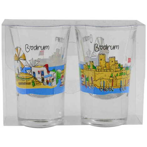 Bodrum Themed Shot Glass Set of 2 Pcs - 5