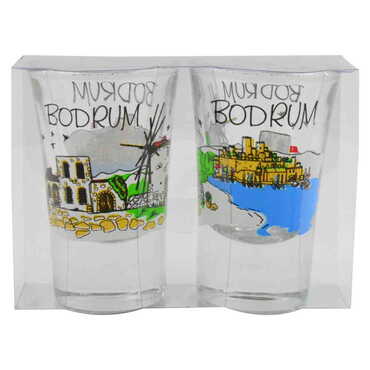 Bodrum Themed Shot Glass Set of 2 Pcs - 8