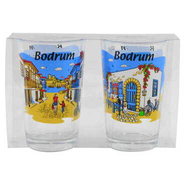 Bodrum Themed Shot Glass Set of 2 Pcs - 9