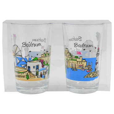 Bodrum Themed Shot Glass Set of 2 Pcs - 10