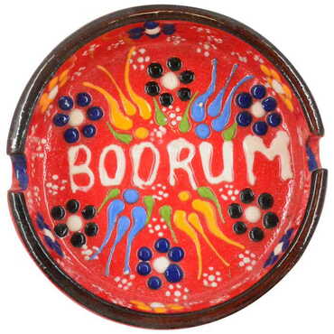 Bodrum Themed Turkish Ceramic B Serie Ashtray Medium Size - 4