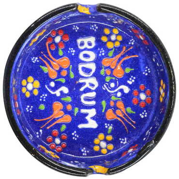 Bodrum Themed Turkish Ceramic B Serie Ashtray Medium Size - 7