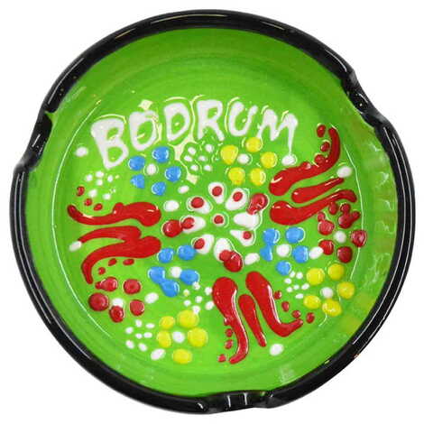 Bodrum Themed Turkish Ceramic Relief Ashtray Small Size - 7