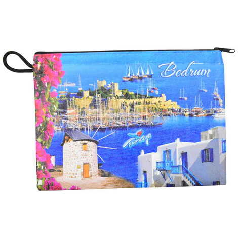 Bodrum Themed Turkish Woven Wallet 113x80x8 mm - 9