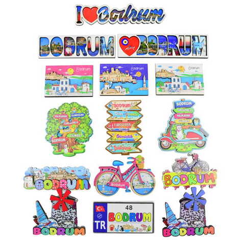 Bodrum Themed Wooden Customised 2D Souvenir Fridge Magnet - 2