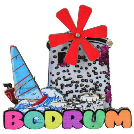 Bodrum Themed Wooden Customised 2D Souvenir Fridge Magnet - 6