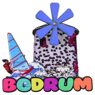 Bodrum Themed Wooden Customised 2D Souvenir Fridge Magnet - 7