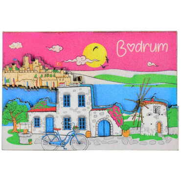 Bodrum Themed Wooden Customised 2D Souvenir Fridge Magnet - 9