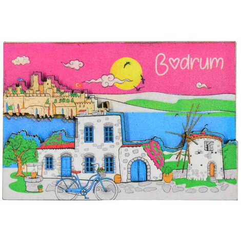 Bodrum Themed Wooden Customised 2D Souvenir Fridge Magnet - 9