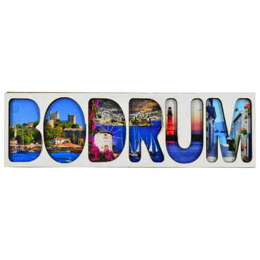 Bodrum Themed Wooden Customised City Name Letter Souvenir Fridge Magnet - 6