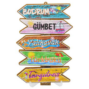 Bodrum Themed Wooden Customised Door Sign Board 200x290 Mm - 5