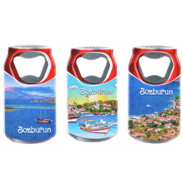 Bozburun Themed Customised UV Printed Coca Cola Bottle Shape Plastic Base Bottle Opener 43x80 mm - 2