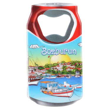 Bozburun Themed Customised UV Printed Coca Cola Bottle Shape Plastic Base Bottle Opener 43x80 mm - 3